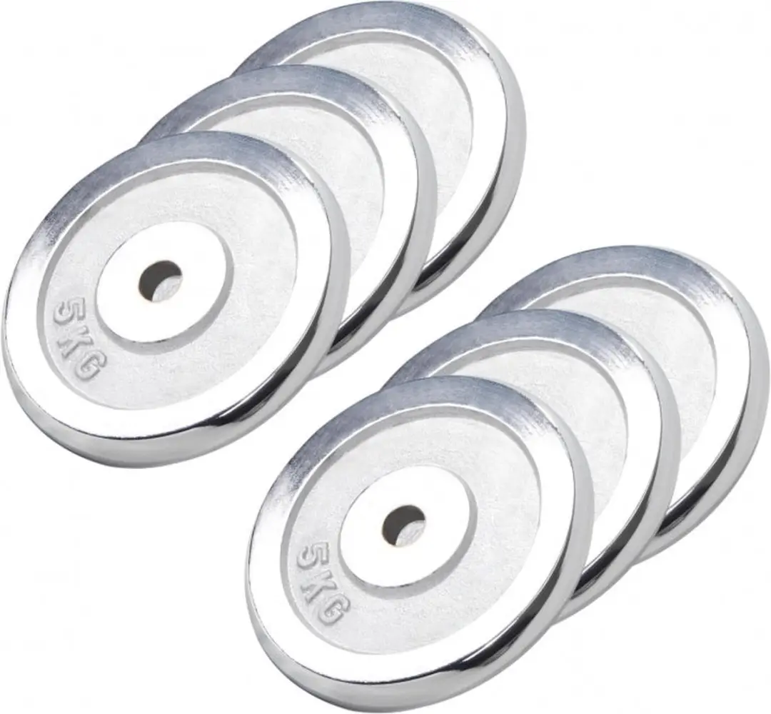 Gorilla Sports Halterschijven 30mm - 30kg - Chroom - 6x5kg