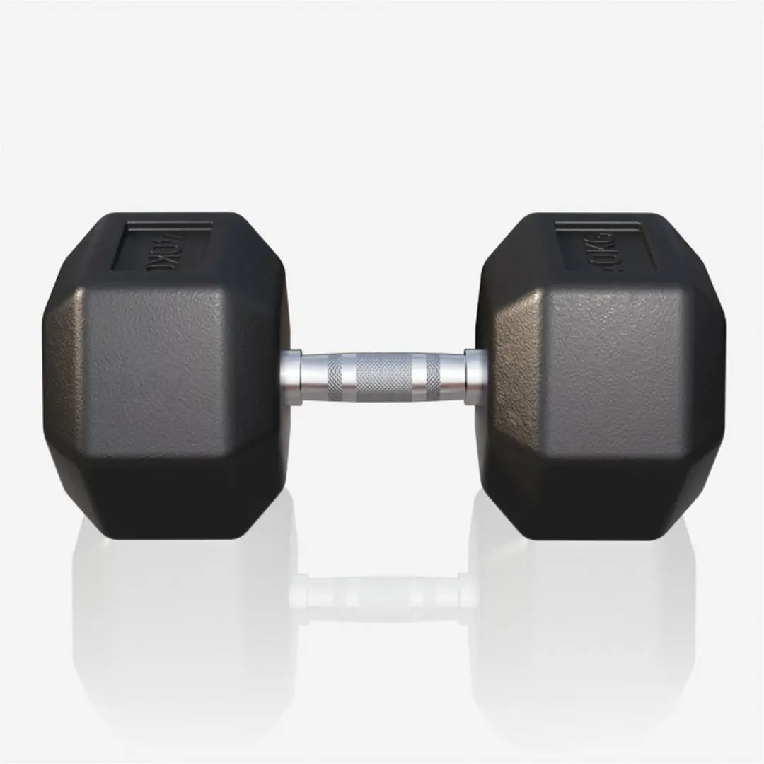 Gorilla Sports Dumbbell 40kg - Gietijzer - Hexagon - Zwart