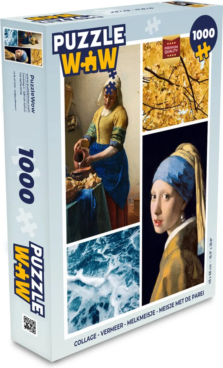 PuzzleWow Vermeer Melkmeisje Legpuzzel 1000 Stuks
