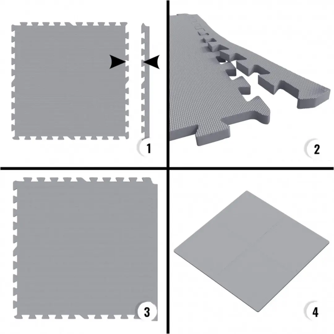 Gorilla Sports Puzzelmat Eindstukken Grijs - 8 Stuks
