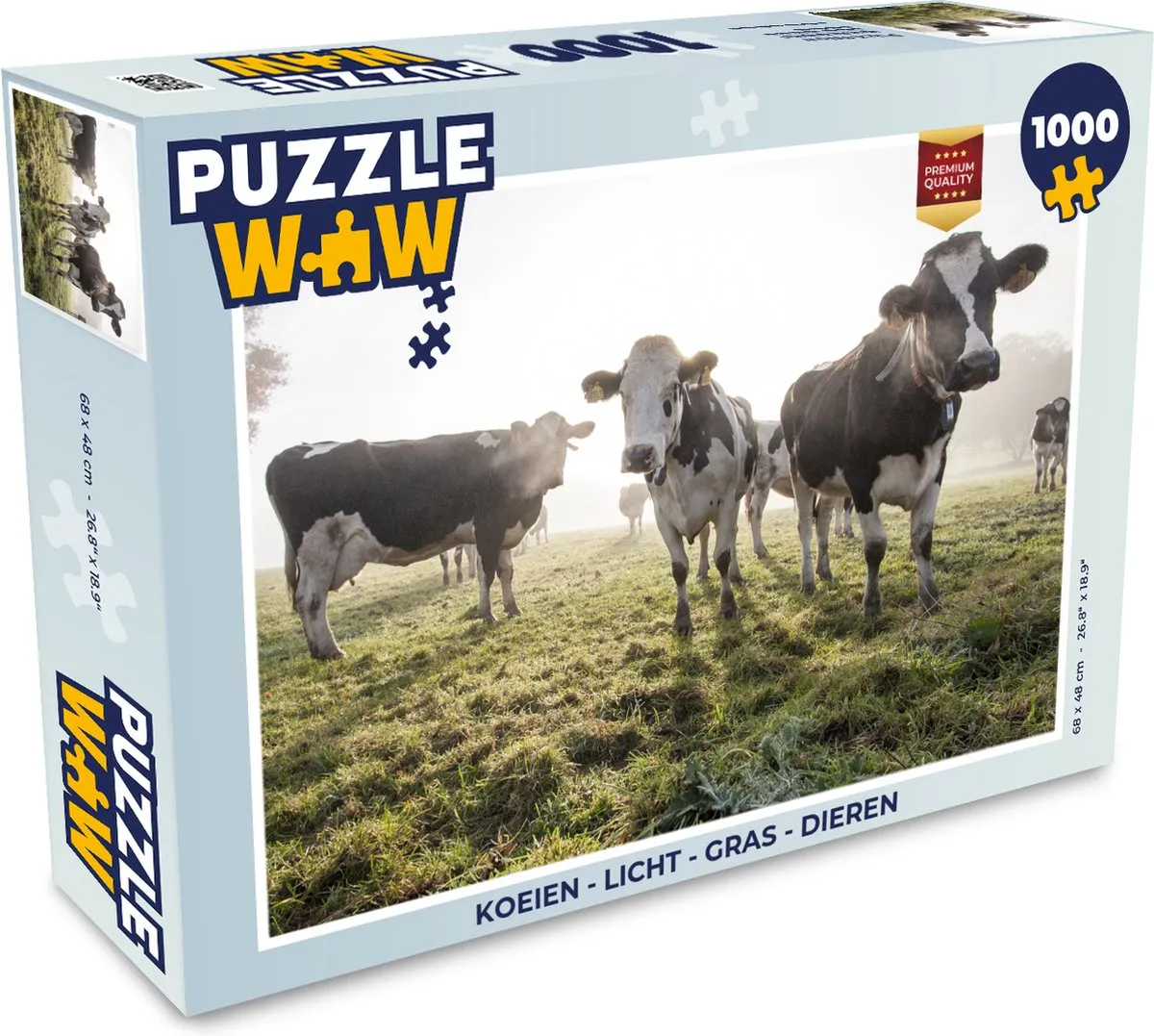 PuzzleWow Koeien Legpuzzel 1000 Stuks - Multicolor