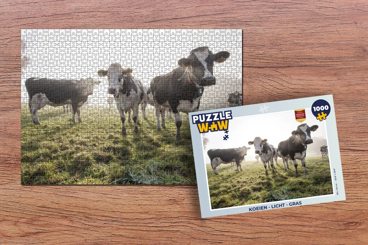 PuzzleWow Koeien Legpuzzel 1000 Stuks - Multicolor