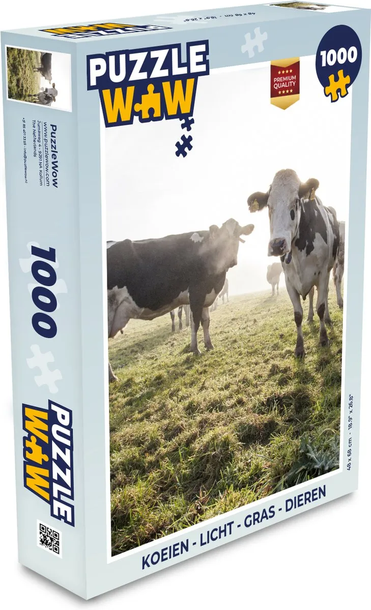 PuzzleWow Koeien Legpuzzel 1000 Stuks - Multicolor