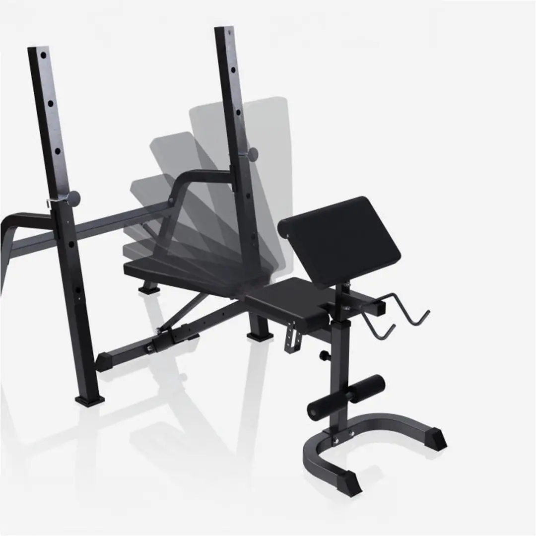 Gorilla Sports Halterbank met Squat Rack - 6 standen - Zwart
