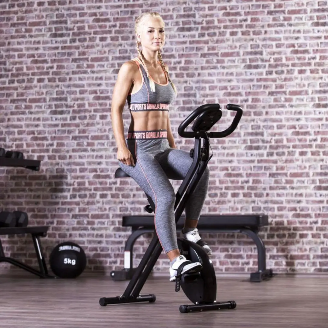 Gorilla Sports X-frame Ergometer Fiets - 8 Niveaus - Zwart