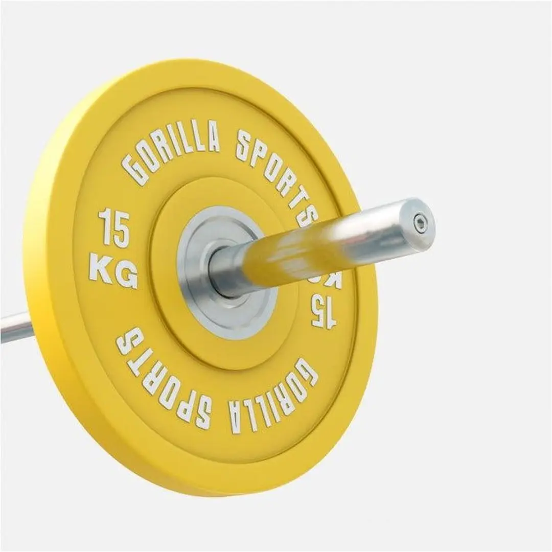 Gorilla Sports Bumper Plate 15kg - 50mm - Geel