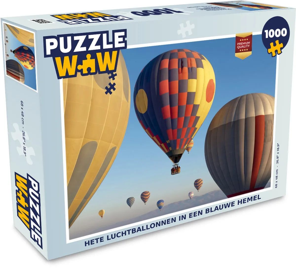 PuzzleWow Luchtballon Legpuzzel 1000 Stuks - Multicolor