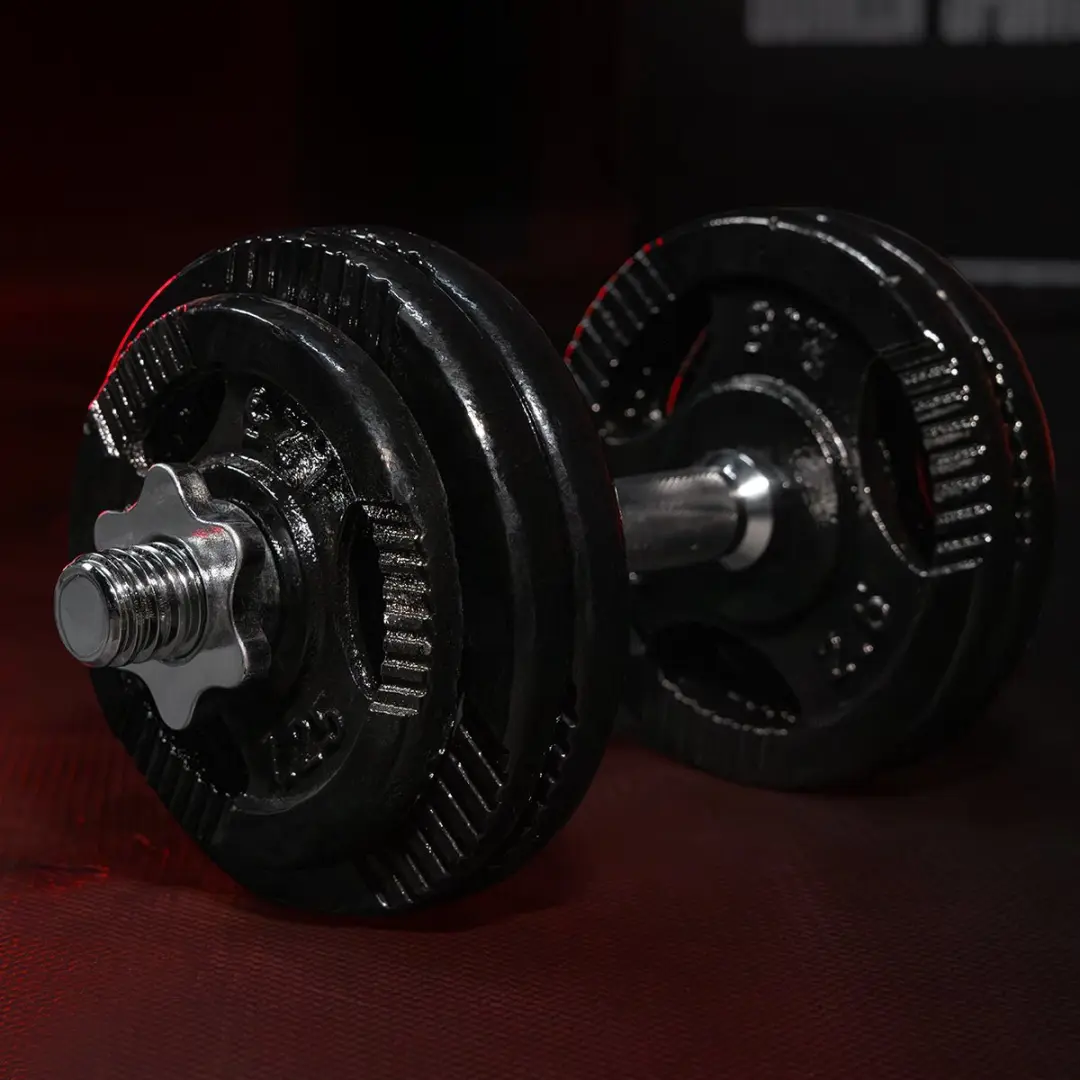 Gorilla Sports Halterschijf Gripper 30mm 20kg - Gietijzer Zwart