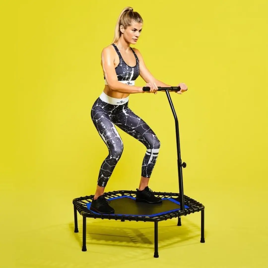 Gorilla Sports Fitness Trampoline 100cm Blauw - Met verstelbaar handvat