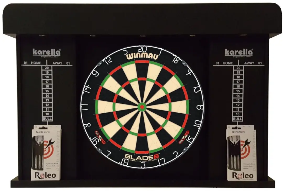 Steeldart Set Winmau Blade 6 + Kast + 2 Sets Roleo Dartpijlen