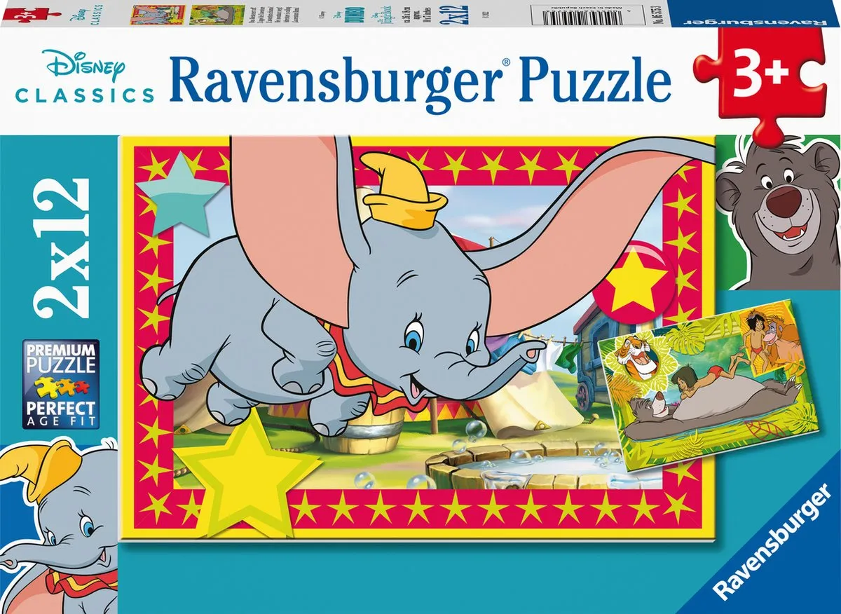Ravensburger Disney Animal Puzzel - 12 Stuks - 2 Stuks