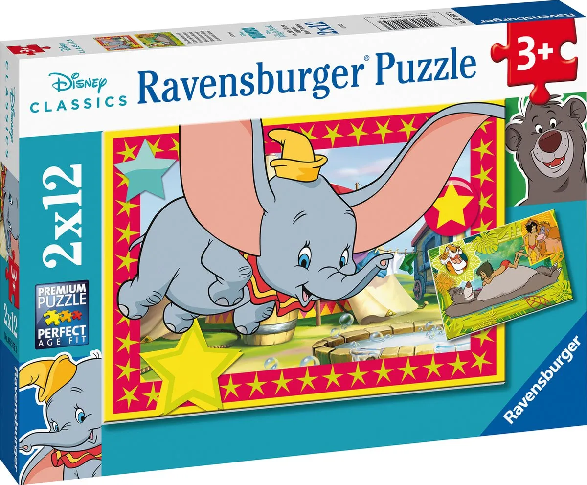 Ravensburger Disney Animal Puzzel - 12 Stuks - 2 Stuks