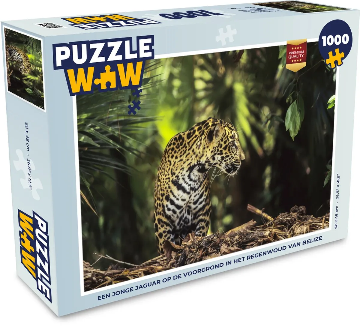 PuzzleWow Jaguar Jungle Legpuzzel 1000 Stuks - Multicolor