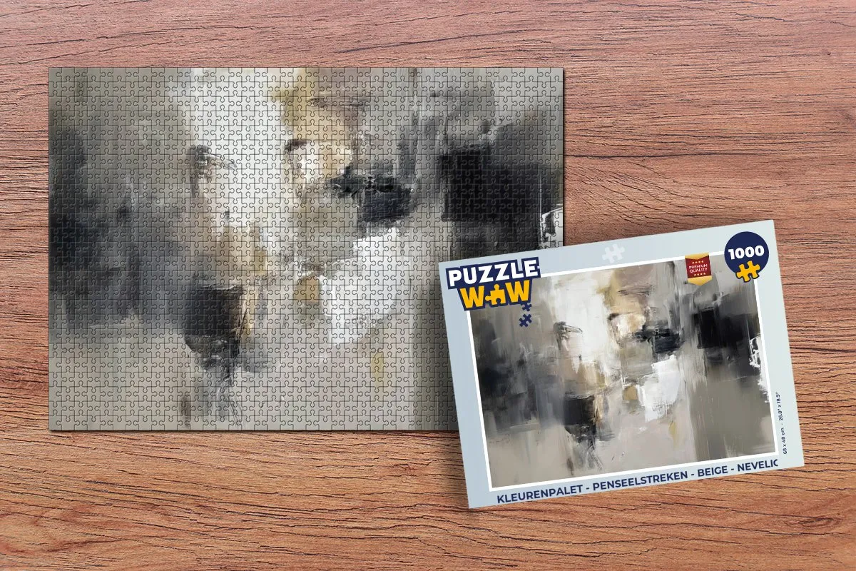 PuzzleWow Kleurenpalet Penseelstreken Beige - 1000 Stuks
