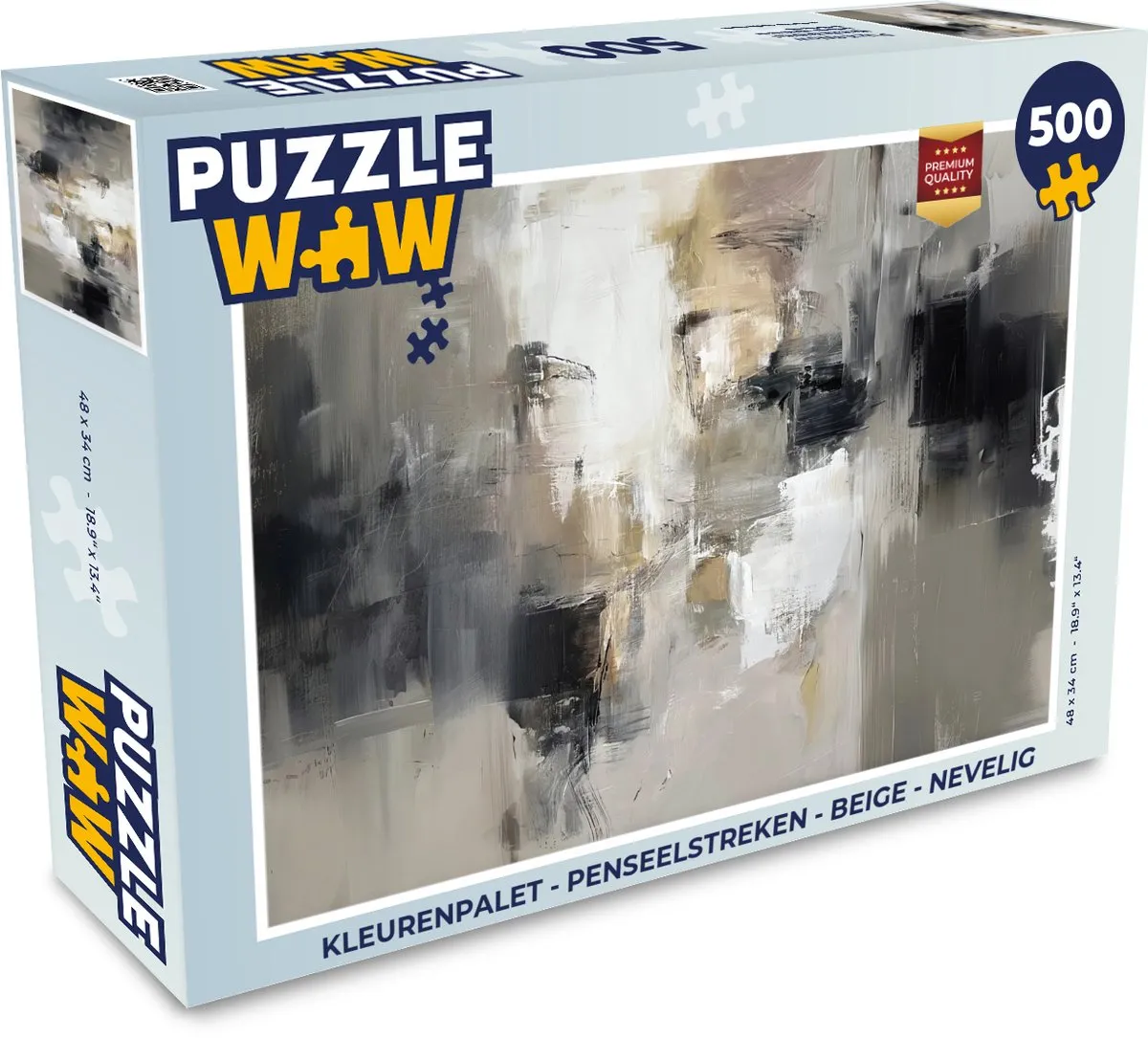 PuzzleWow Kleurenpalet Penseelstreken Beige - 1000 Stuks