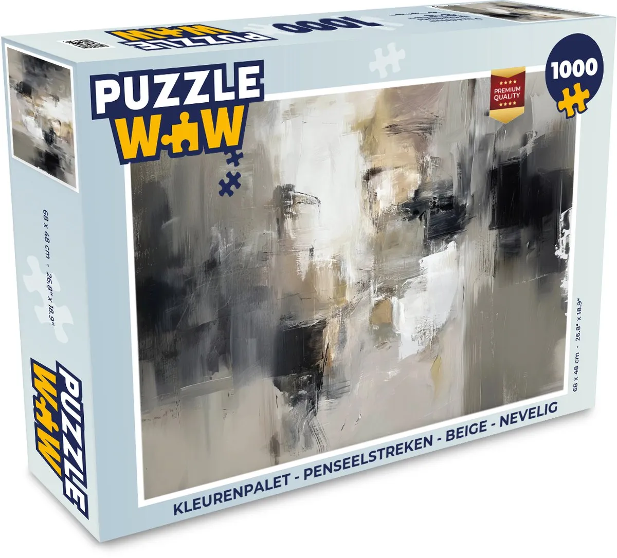 PuzzleWow Kleurenpalet Penseelstreken Beige - 1000 Stuks