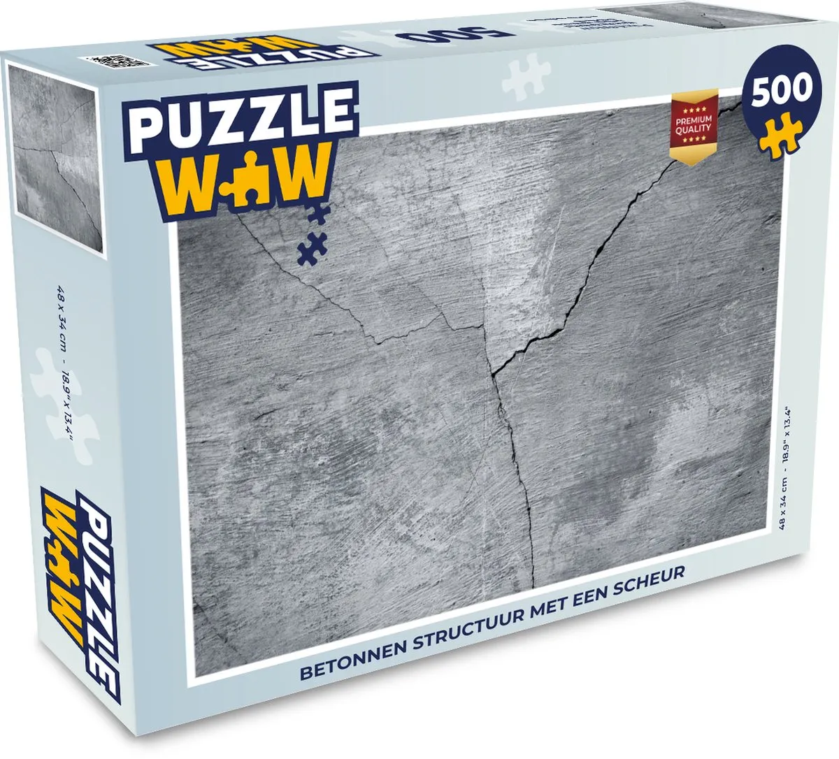 PuzzleWow Beton Scheur Legpuzzel 500 Stuks - Multicolor