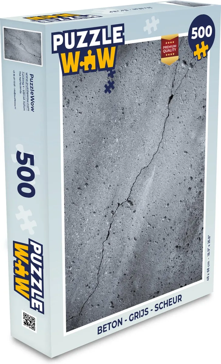 PuzzleWow Beton Scheur Legpuzzel 500 Stuks - Multicolor