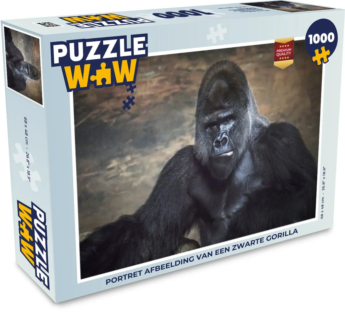 PuzzleWow Legpuzzel Gorilla 1000 Stuks - Multicolor