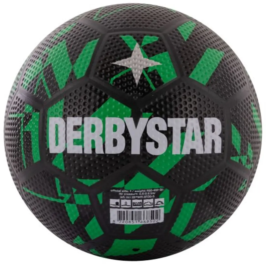 Derbystar Streetball Voetbal Maat 5 - Zwart/ Groen