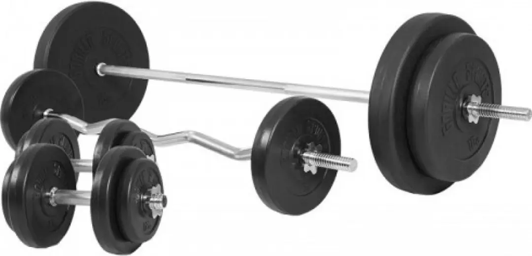 Gorilla Sports Squat/Bankdruksteunen Halterset 100kg - Hout/Zwart