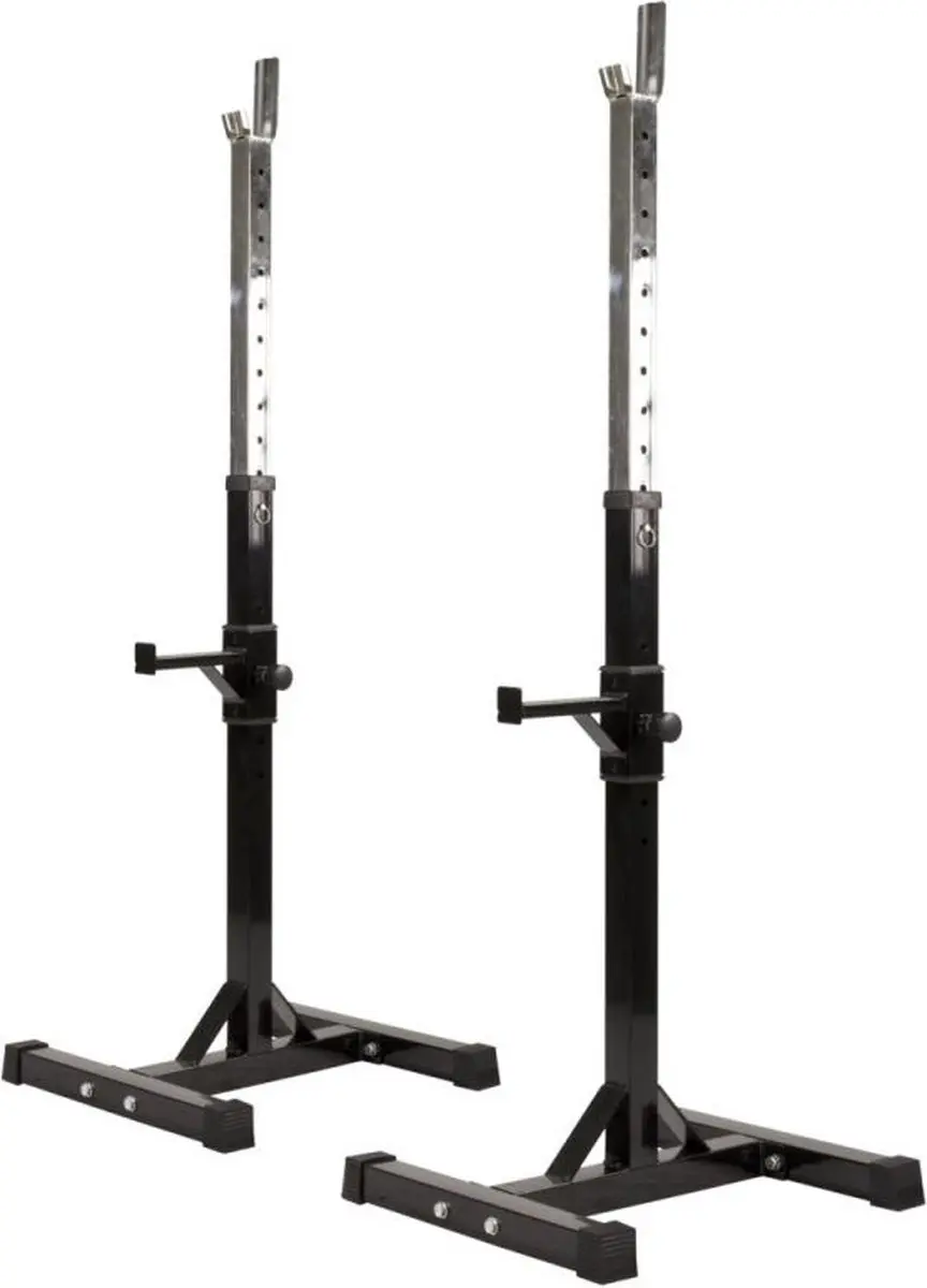 Gorilla Sports Squat/Bankdruksteunen Halterset 100kg - Hout/Zwart