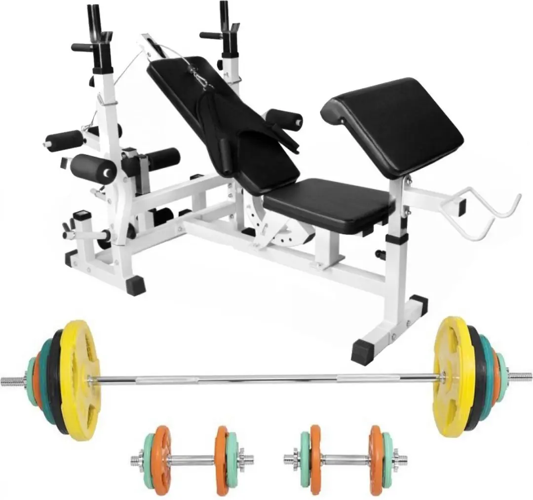 Gorilla Sports Halterbank 100kg - 30mm - Wit