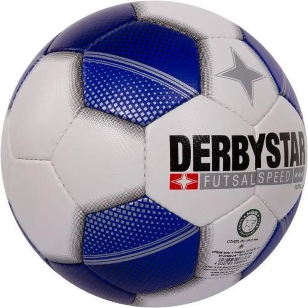 Derbystar Futsal Speed Voetbal - Maat 4 - Wit/Blauw
