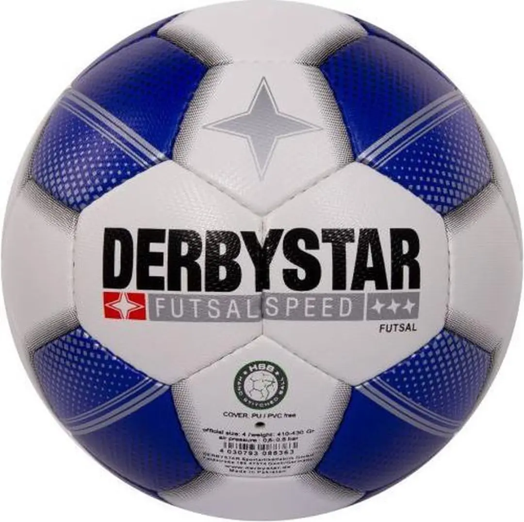 Derbystar Futsal Speed Voetbal - Maat 4 - Wit/Blauw - afbeelding 6 van 6