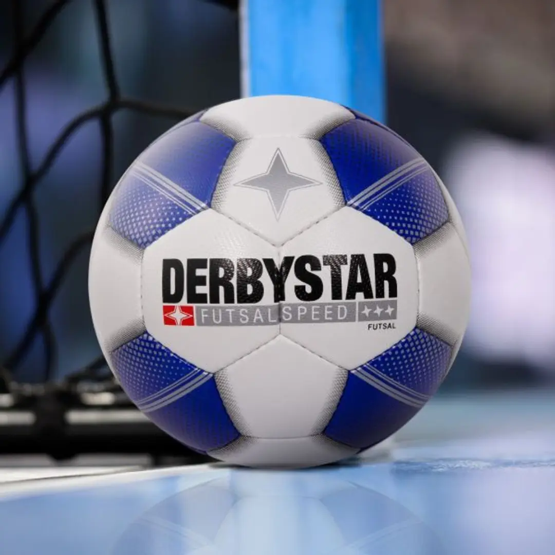 Derbystar Futsal Speed Voetbal - Maat 4 - Wit/Blauw