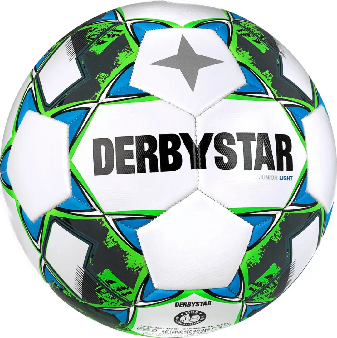 Derbystar Voetbal Junior Light Maat 5 - Wit/Groen/Blauw