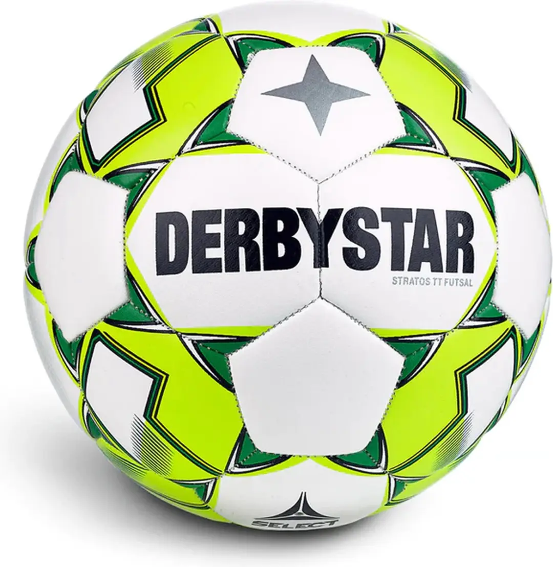 Derbystar Zaalvoetbal Stratos TT Futsal - Maat 4 - Wit/ Groen