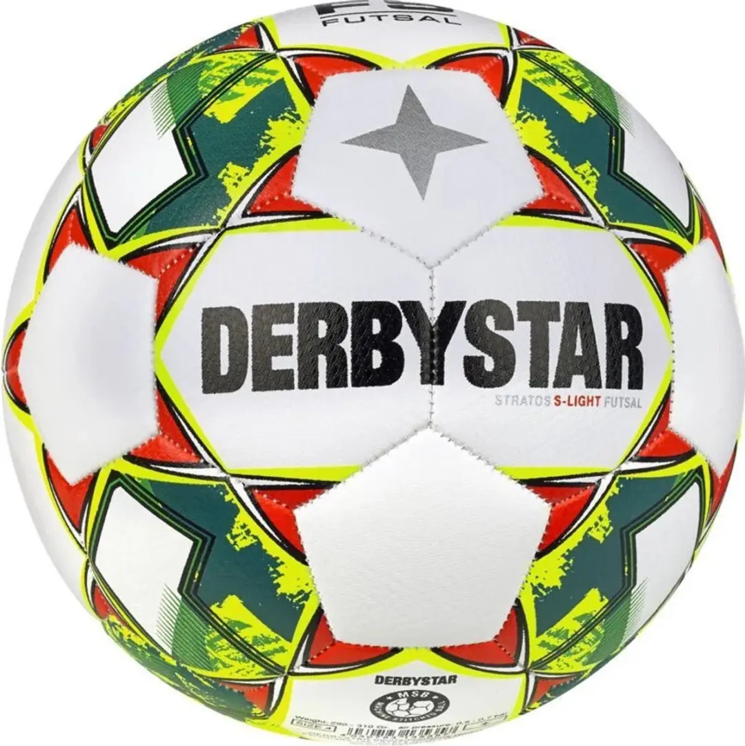 Derbystar Voetbal Futsal Stratos S-Light Maat 3 - Geel/Wit/Rood
