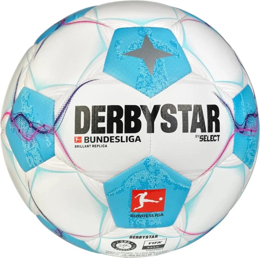 Derbystar Bundesliga Brillant Replica Voetbal - Maat 4 - Wit/Blauw