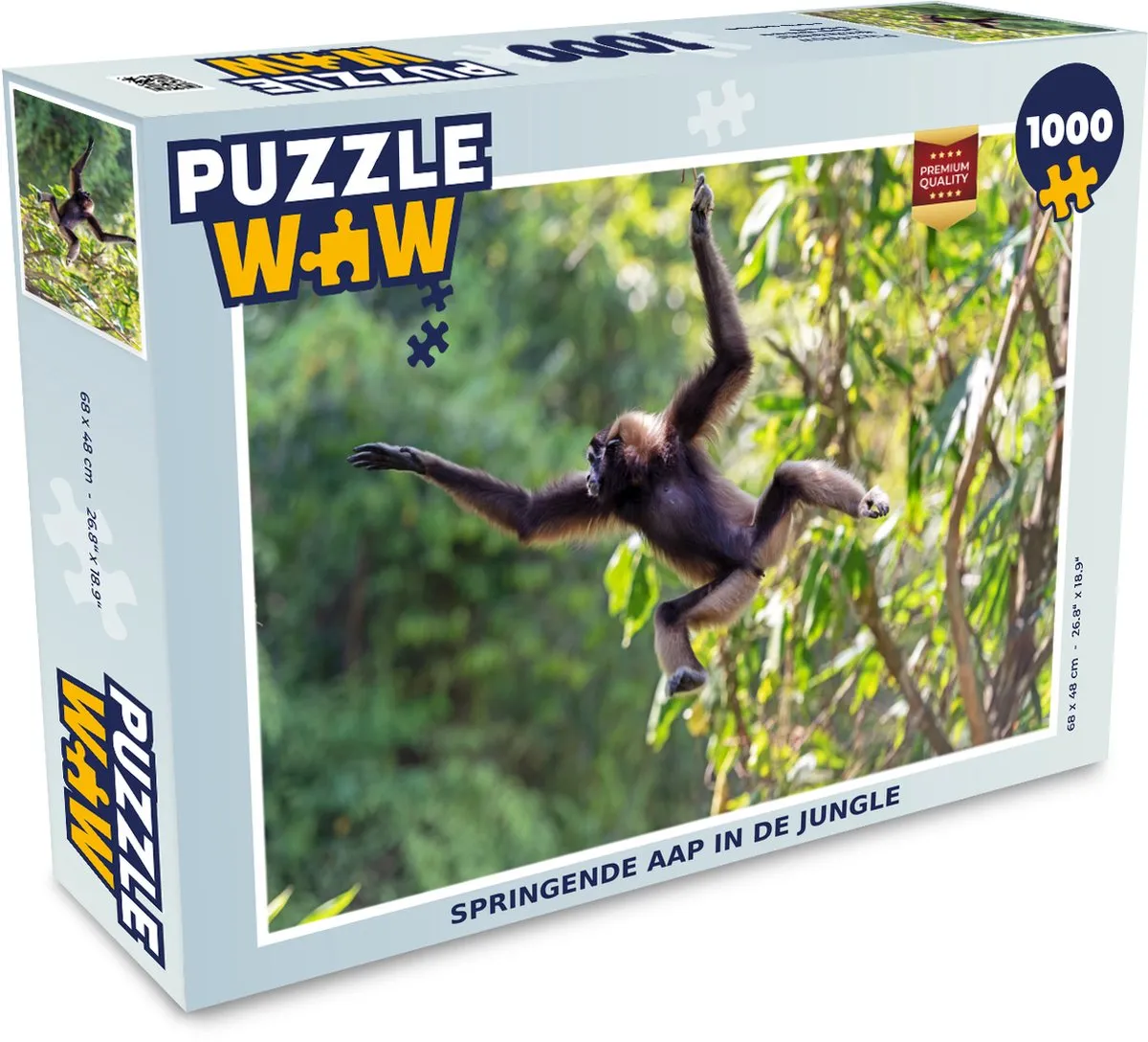 PuzzleWow Legpuzzel Springende Aap Jungle 1000 Stuks