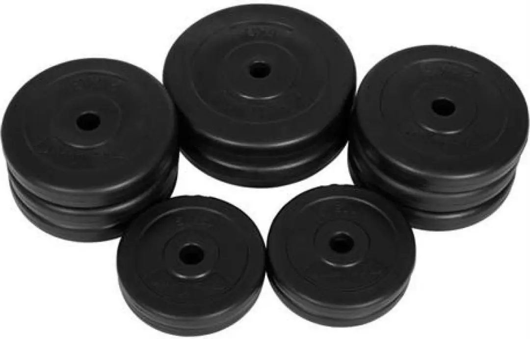 Gorilla Sports Halterschijven 25mm - 20 Stuks (2x5, 6x2,5 & 4x1,25kg) - Zwart