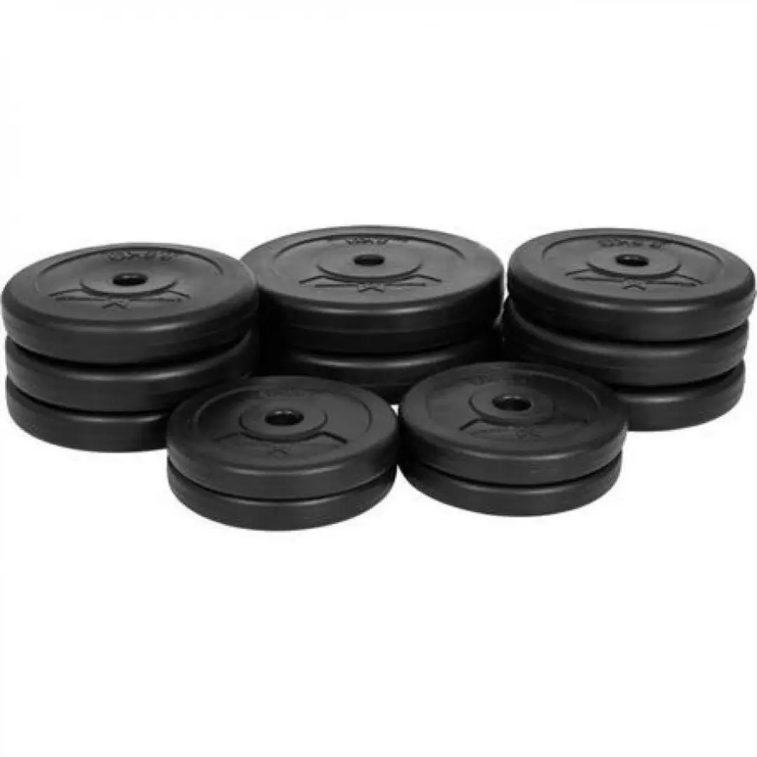 Gorilla Sports Halterschijven 25mm - 20 Stuks (2x5, 6x2,5 & 4x1,25kg) - Zwart