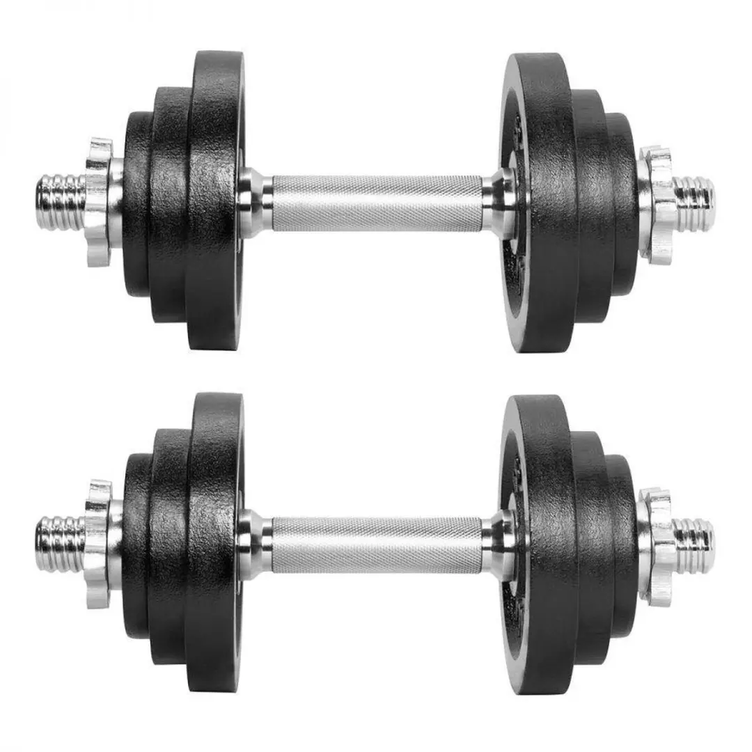 Gorilla Sports Halterset Verstelbaar 22 kg - Chroom