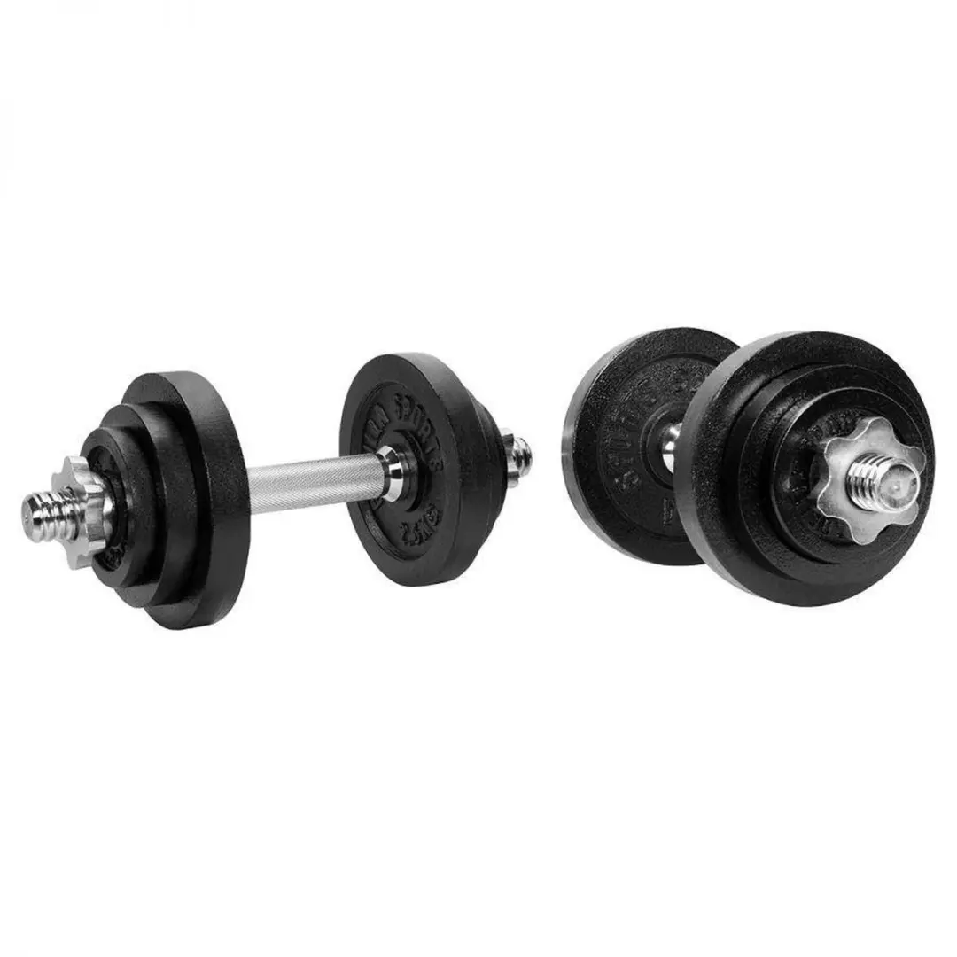 Gorilla Sports Halterset Verstelbaar 22 kg - Chroom