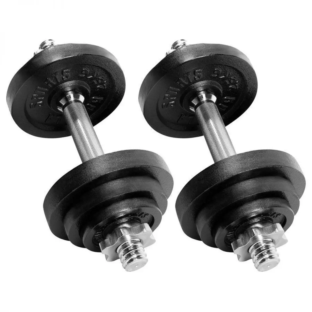 Gorilla Sports Halterset Verstelbaar 22 kg - Chroom