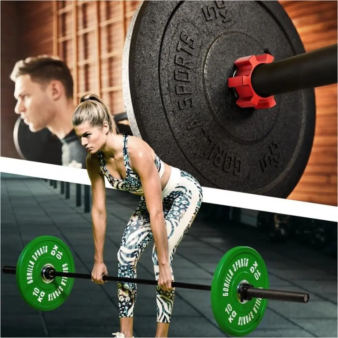 Gorilla Sports Olympische Jaw Lock Haltersluitingen 50mm - Zwart - Set van 2