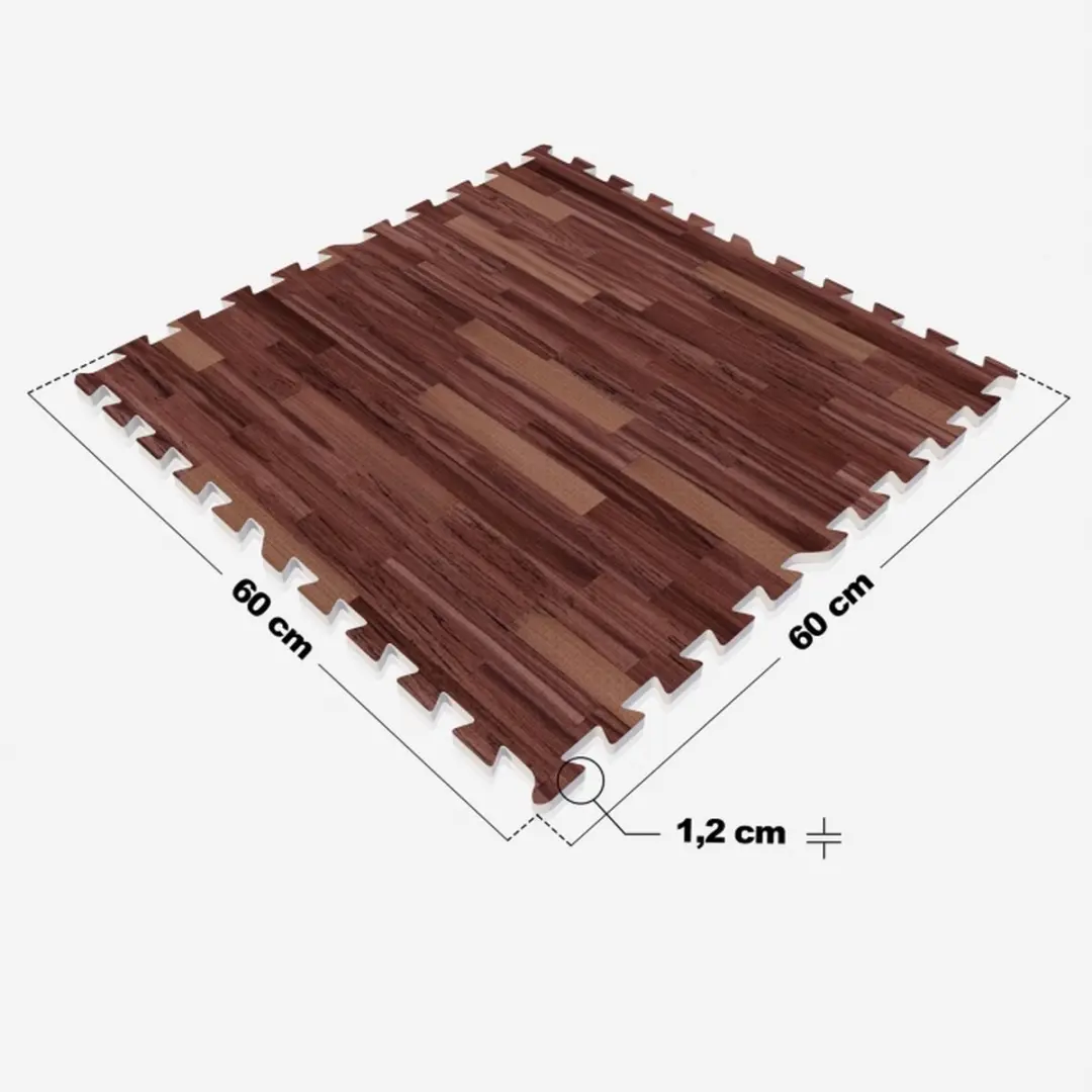 Gorilla Sports Vloermatten Bescherming 8-delig - 2,88 m2 - Donker hout