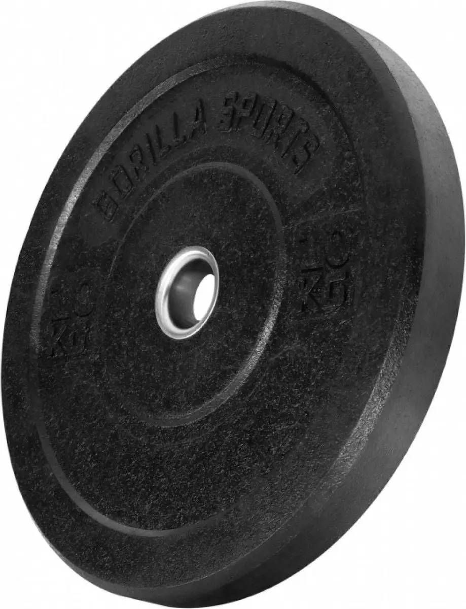 Gorilla Sports Bumper Plate 10kg - 50mm - Zwart