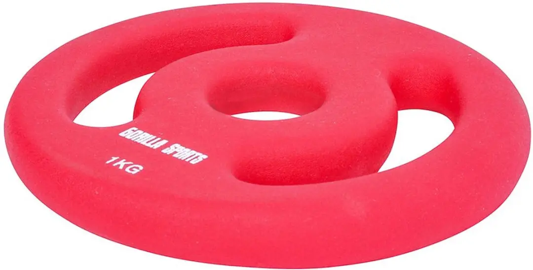 Gorilla Sports Halterschijven 2x1kg - 15cm - Rood