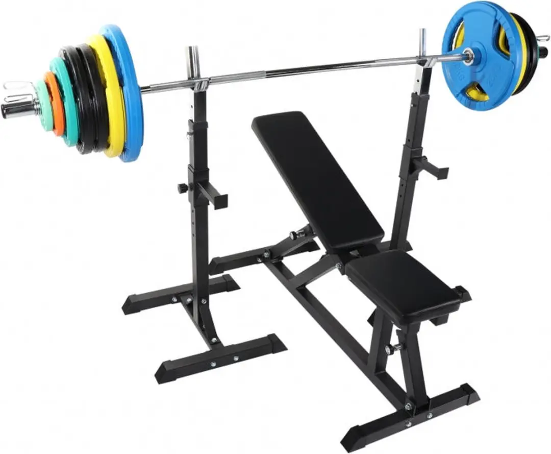 Gorilla Sports Fitnessbank met Halterset 150kg