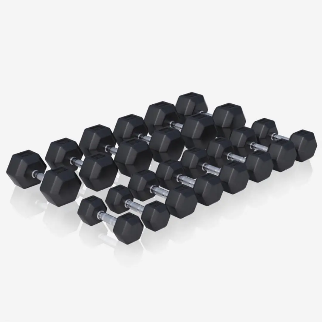 Gorilla Sports Hexagon Halters 237kg - Krachtstationrek - 14 Stuks - Zwart