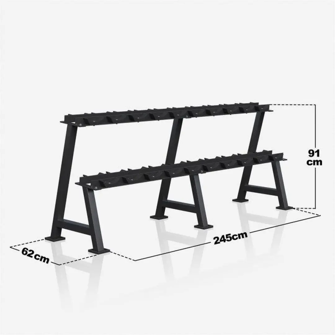 Gorilla Sports Dumbbellrek 325kg - Zwart