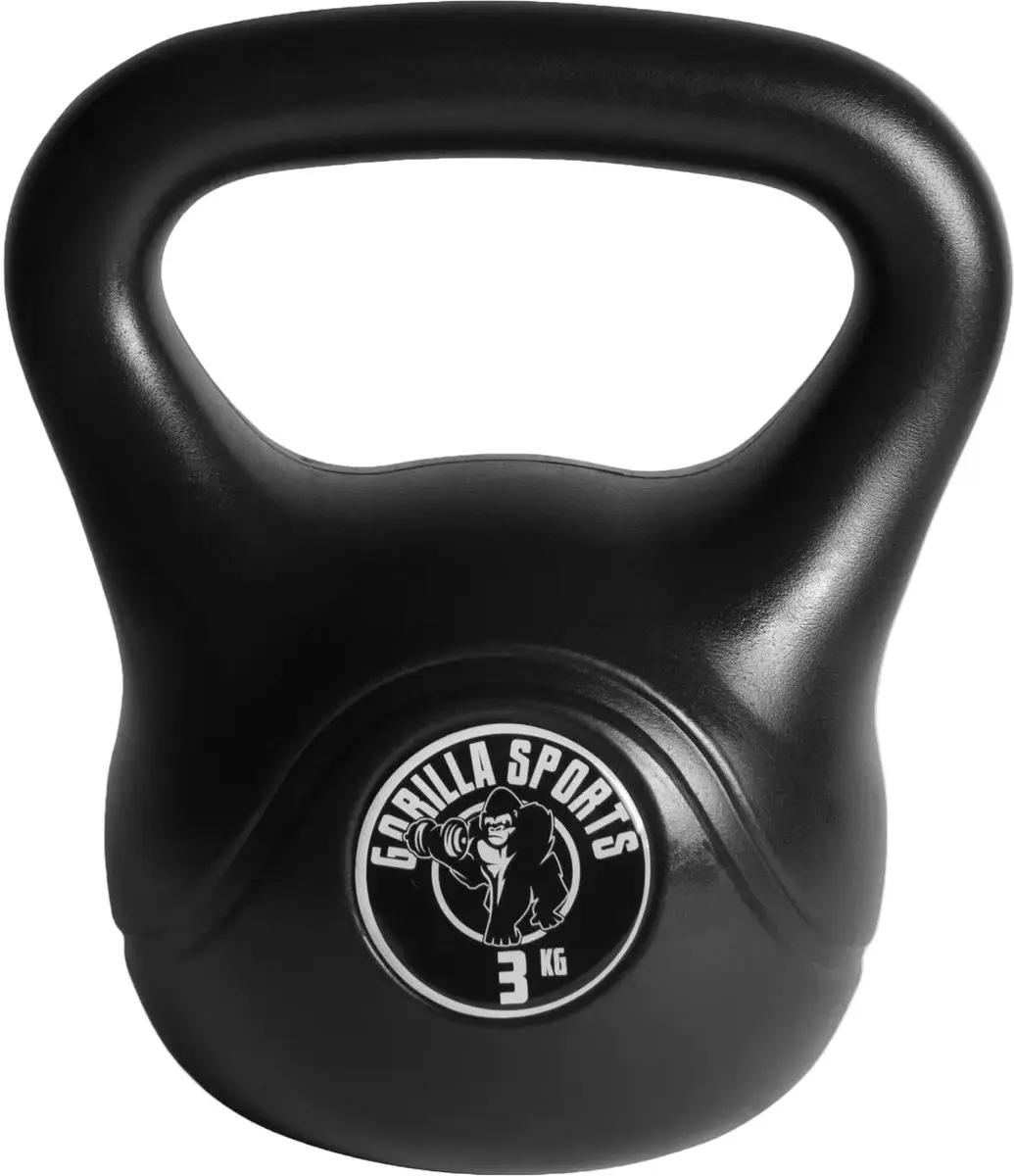 Gorilla Sports Kettlebell Set 3/6/8kg - 3 Stuks - Zwart