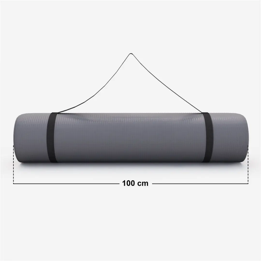 Gorilla Sports Yogamat Deluxe 190x100cm - 1,5cm - Grijs