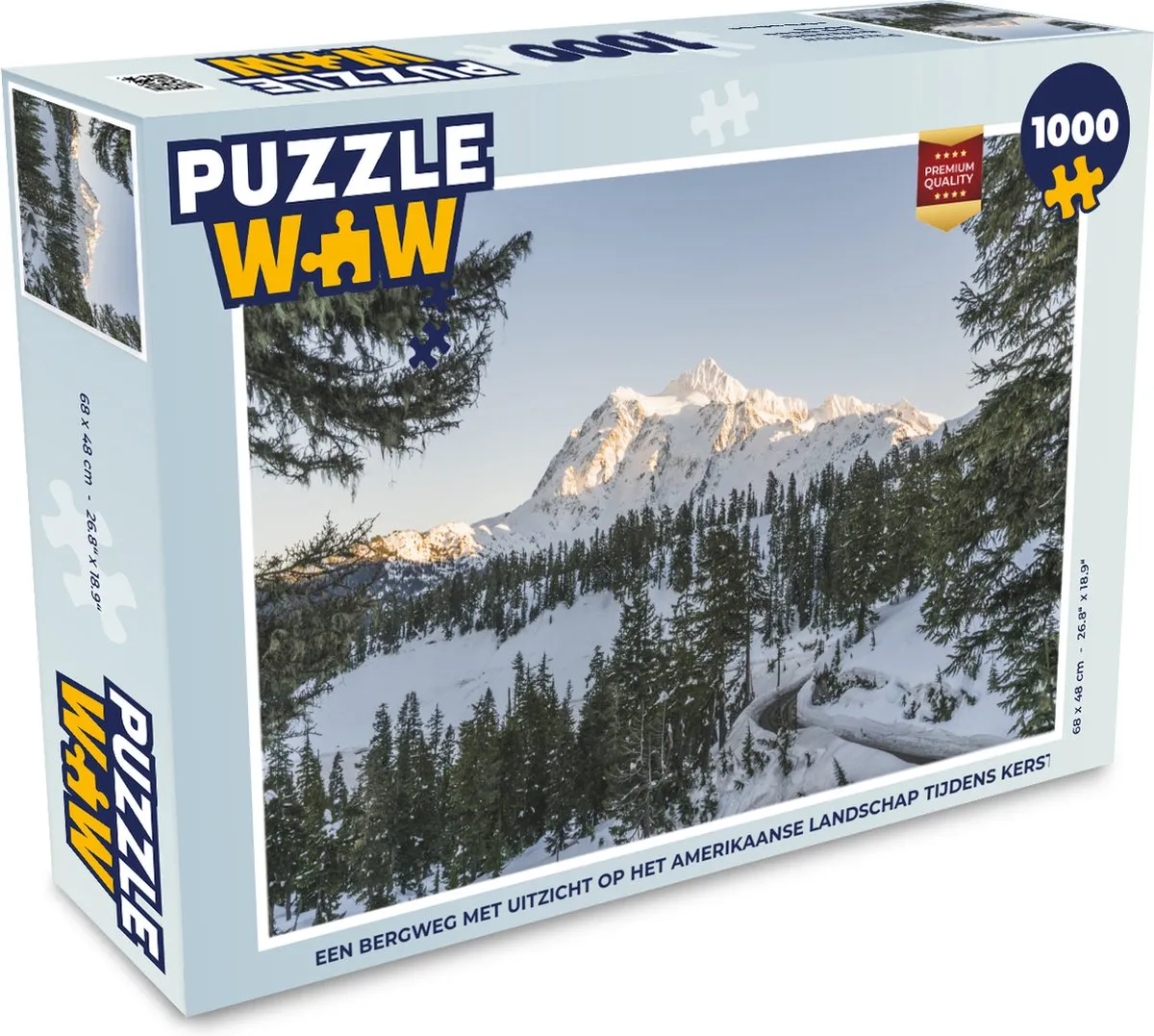 PuzzleWow Legpuzzel Een Bergweg Kerst 1000 Stuks